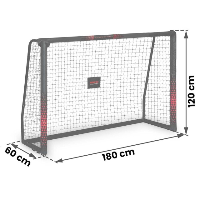 Τέρμα Ποδοσφαίρου 180x120x60cm Μαύρο-Κόκκινο NS-463  Neo-Sport
