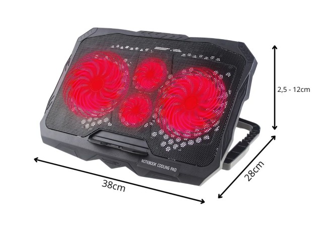 Ρυθμιζόμενη Βάση Ψύξης για Laptop με LED και Θύρες USB 5907451371039 Verk Group