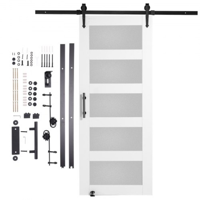 VEVOR Κιτ Συρόμενης Πόρτας Αχυρώνα 32 x 84 Ξύλο και Γυαλί  BLGCMTZSMMKB1JTBCV0
