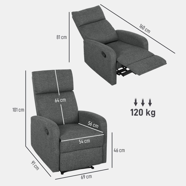 HOMCOM Σύγχρονη Πολυθρόνα με Χειροκίνητη Ανάκλιση Μέγιστο 145° Επεν... HOMCOM Σύγχρονη Πολυθρόνα με Χειροκίνητη Ανάκλιση Μέγιστο 145° Επεν...