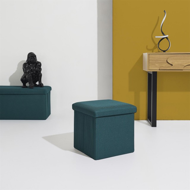 Home Deco Factory Πτυσσόμενο Κουτί Αποθήκευσης ATOME Μπλε 38 x 38 x...
