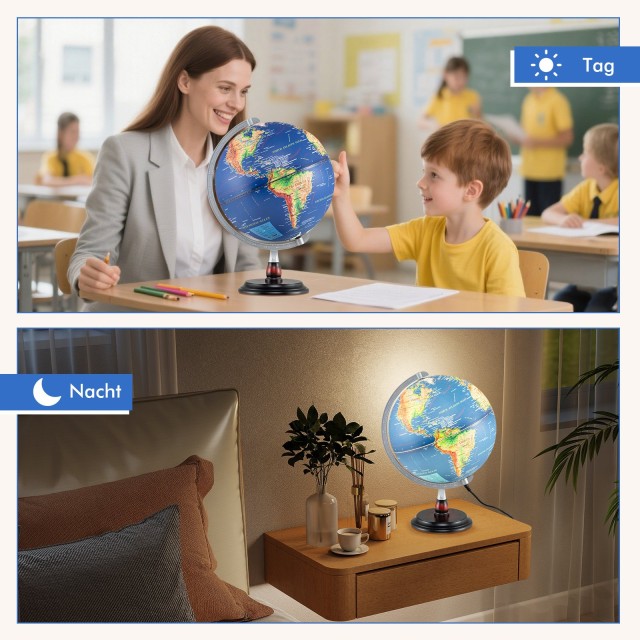 Costway Περιστρεφόμενη Φωτεινή Υδρόγειος 30 cm με Ξύλινη Βάση 32 x ... Costway Περιστρεφόμενη Φωτεινή Υδρόγειος 30 cm με Ξύλινη Βάση 32 x ...