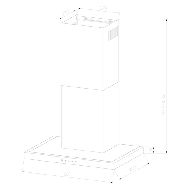 Cecotec Απορροφητήρας Bolero Flux TT 604000 Inox A++ Εξαγωγέας καπν...