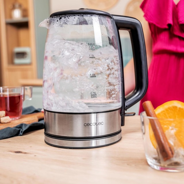 Βραστήρας Νερού 1,7L με Γυάλινο Σώμα 2200W Inox CEC-00170 Cecotec