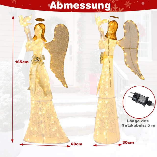 Costway 165εκ Φωτιζόμενος Χριστουγεννιάτικος Άγγελος με 150 Θερμά Λ... Costway 165εκ Φωτιζόμενος Χριστουγεννιάτικος Άγγελος με 150 Θερμά Λ...