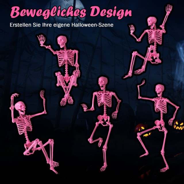 Costway Ροζ Ρεαλιστικός Σκελετός 160 CM με Κινούμενες Αρθρώσεις για...