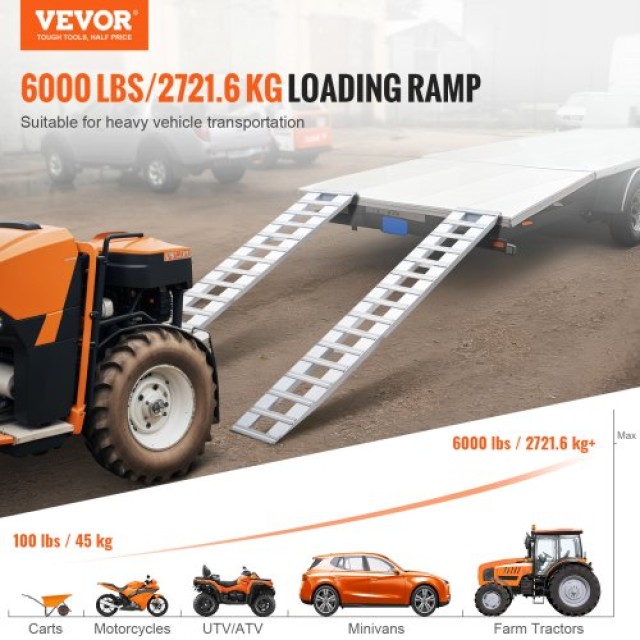 Σετ 2 Αλουμινένιες Ράμπες VEVOR 94x15 6000 LBS  LJSL94X15INCUUEWUV0