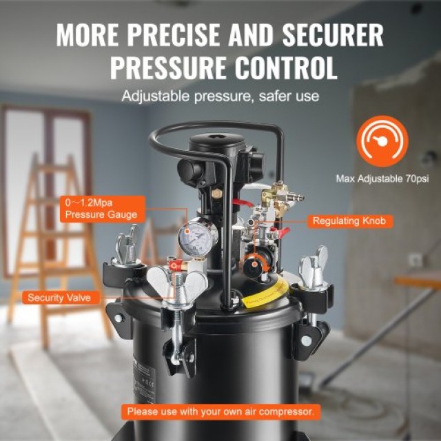Δοχείο Βαφής VEVOR 10L με Αυτόματη Ανάδευση 70 psi  PQYLGZDXOX10JBI...