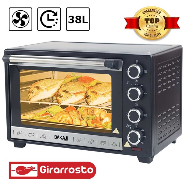 BAKAJI Ηλεκτρικός Φούρνος Με Αέρα  Fornetto 38 Lt στα 1600W με Gril...