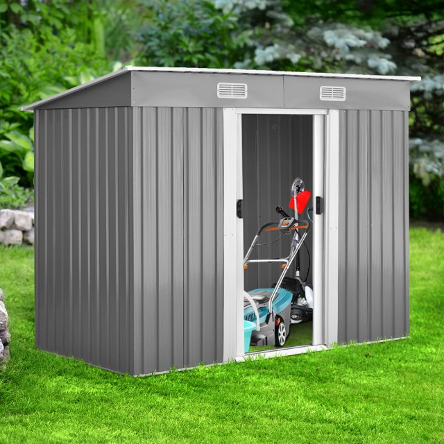 Costway Μεταλλική Αποθήκη Κήπου με Πλαγιοσκεπή  GT3416GR+