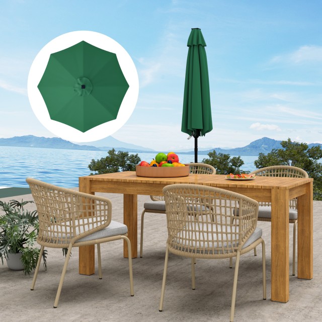 Outsunny Ανταλλακτικό Κάλυμμα για Ομπρέλα 3 μ με 8 Ακτίνες, Πολυεστέρας Αντι-UV 50+, Πράσινο 84D-424V00GN