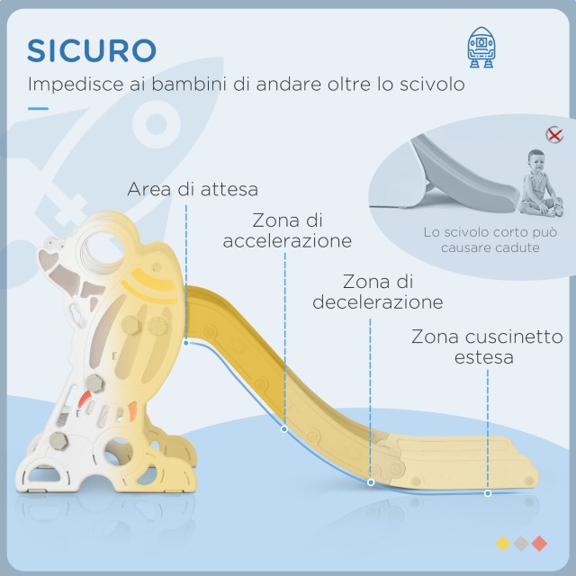 AIYAPLAY Τσουλήθρα για Παιδιά 18-36 Μηνών, 157x46.5x80 εκ., Γκρι κα...