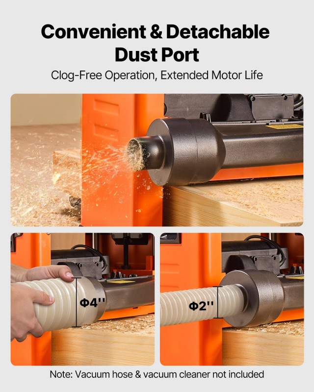 VEVOR Σχεδιαστής Ξύλου με Πάχος 330 mm, Με Σπειροειδή Κεφαλή Κοπής ...