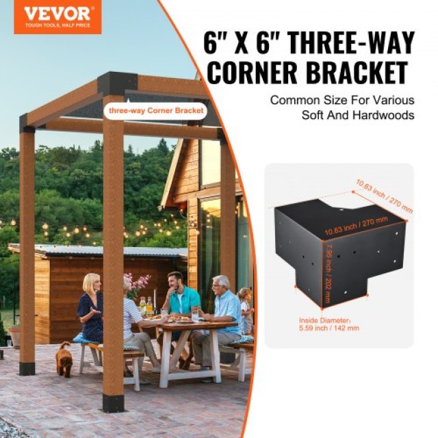 Σετ Βαρέων Βάσεων VEVOR 152x152mm για Πέργκολα, 4τμχ  LPJJST4PCS6XOAPMSV0