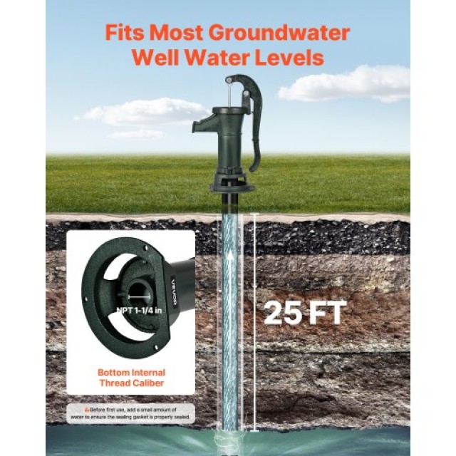 VEVOR Αντλία Χειρός Βεβόρ Παλαιάς Σχέδιασης, 25 ft Ανωτέρας Υψωσης,... VEVOR Αντλία Χειρός Βεβόρ Παλαιάς Σχέδιασης, 25 ft Ανωτέρας Υψωσης,...