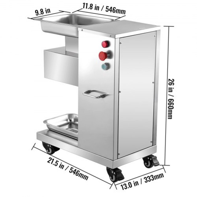 Επαγγελματική Κρεατομηχανή VEVOR 750W 3mm Ασημί  QPJLS3MM000000001V2