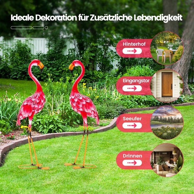 Costway Σετ Διακοσμητικών Κήπου 2 Τεμαχίων σε Σχήμα Φλαμίνγκο GT4119 Costway Σετ Διακοσμητικών Κήπου 2 Τεμαχίων σε Σχήμα Φλαμίνγκο GT4119