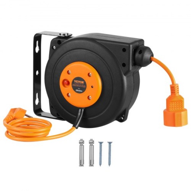 VEVOR  Μπαλαντέζα Καρούλι Κλειστού Τύπου 1000W Προέκτασης 9 m με Επιτοίχια Βάση και Καλώδιο Σύνδεσης 1 m SSSJXQ30FTCHVGODMV2