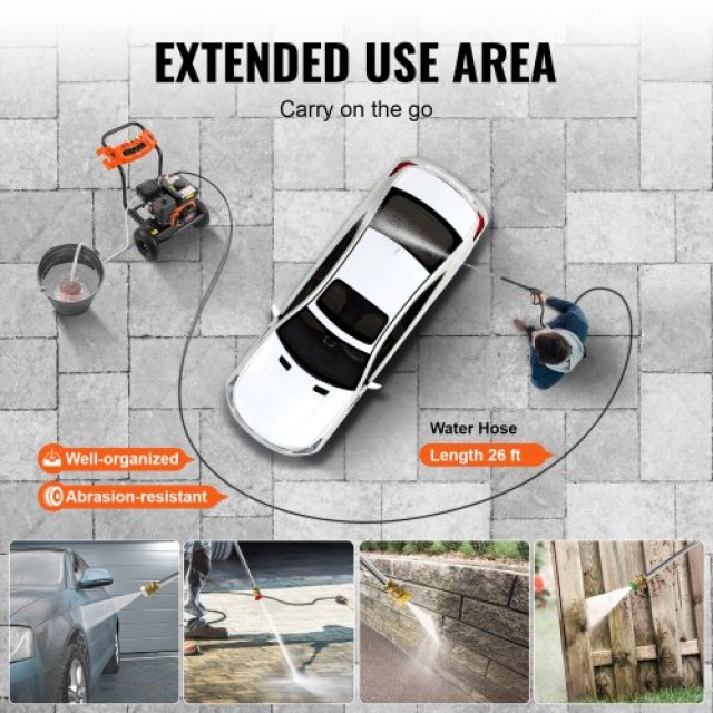 VEVOR  Πλυστικό Μηχάνημα Βενζίνης 3500 PSI 10L/min 2.6 GPM με 5 Ακρ...