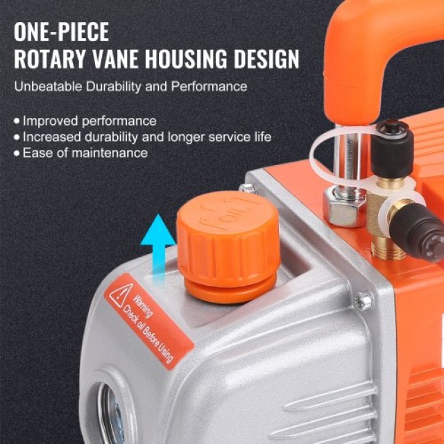 Αντλία Κενού VEVOR 1/5 HP, 3.5 CFM, 220-240V για HVAC & Ψύξη  KDZKB...