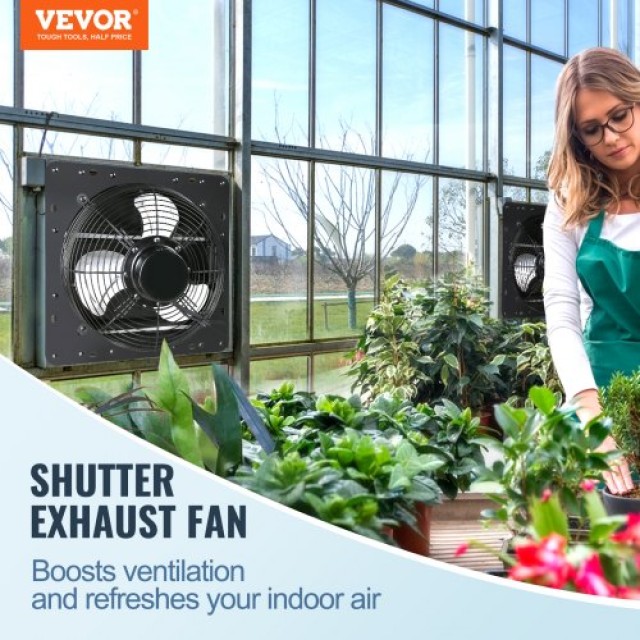 VEVOR  Ανεμιστήρας Εξαερισμού με Κλείστρο 406 mm και Τηλεχειριστήρι...