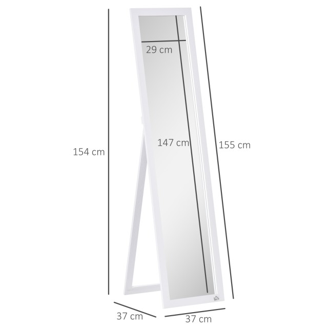 HOMCOM Καθρέφτης Ολόσωμος 37x154 cm, Λευκός 831-389V80