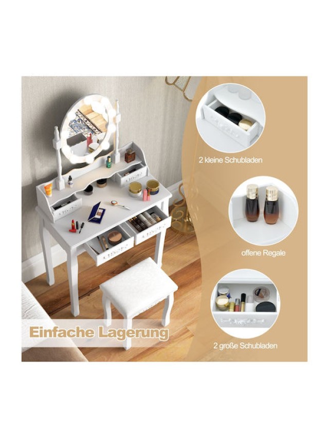 Costway Τουαλέτα Μακιγιάζ με LED Φωτισμό Ρυθμιζόμενης Φωτεινότητας ... Costway Τουαλέτα Μακιγιάζ με LED Φωτισμό Ρυθμιζόμενης Φωτεινότητας ...