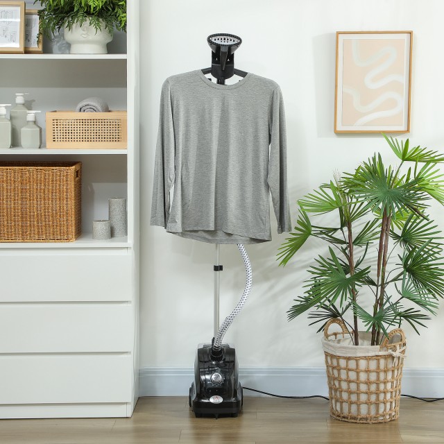 HOMCOM Κάθετη συσκευή σιδερώματος με ατμό 1,4L με επεκτάσιμη ράβδο ...