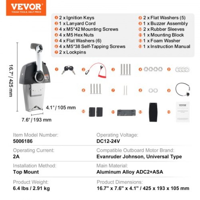 Εξωτερικός Χειρισμός VEVOR για Evinrude Johnson  DZSCYMKZQEVIWACGDV9