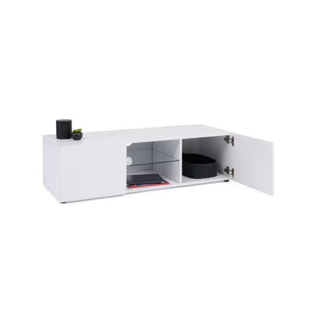 Έπιπλο Τηλεόρασης Klea με 2 Πόρτες & LED 113 x 40 x 31,5 cm Λευκό 30089544 Idomya