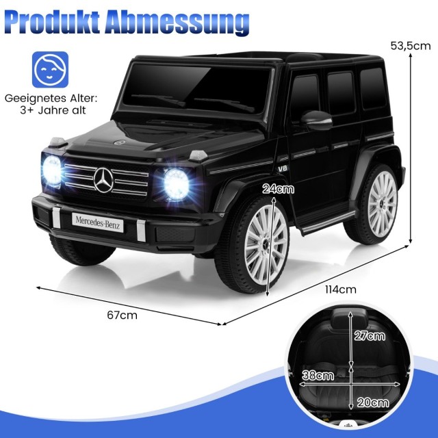 Costway  Παιδικό Ηλεκτρικό Αυτοκίνητο Mercedes-Benz G500 με Τηλεχειριστήριο και Μουσική Σύνδεση TQ10178DE-DK