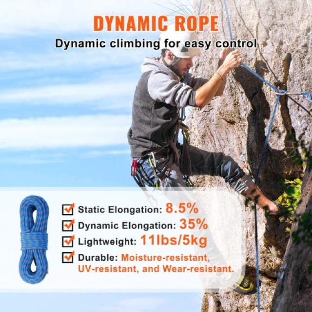 Σχοινί Αναρρίχησης VEVOR 10.2mm 70M Μπλε  DSDLS230YC10DESE6V0