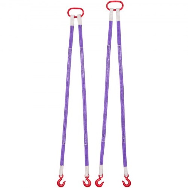 VEVOR Διπλοί Ιμάντες Ανύψωσης από Πολυεστέρα με Γάντζους, Δύο Τόνων...