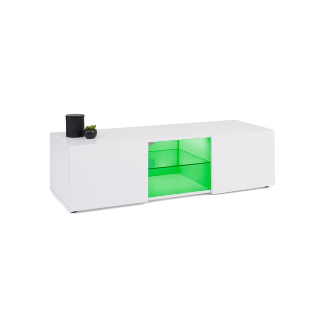 Έπιπλο Τηλεόρασης Klea με 2 Πόρτες & LED 113 x 40 x 31,5 cm Λευκό 30089544 Idomya