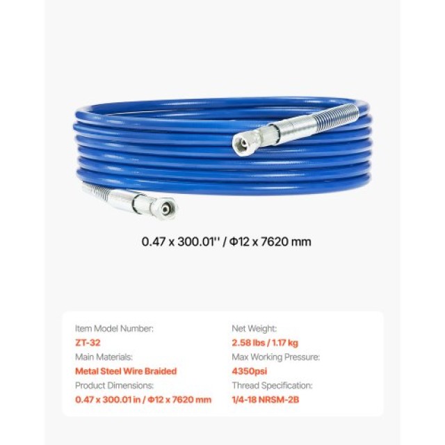 VEVOR 25ft Σωλήνας Βαφής Χωρίς Αέρα 1/4 Universal GYWQPTJRGJPJUJUBPV0