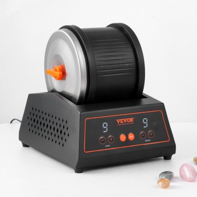 VEVOR  Μηχανή Στίλβωσης Βράχων 4 lbs, 9 Ταχύτητες, 9 Ημέρες, Ατσάλι...