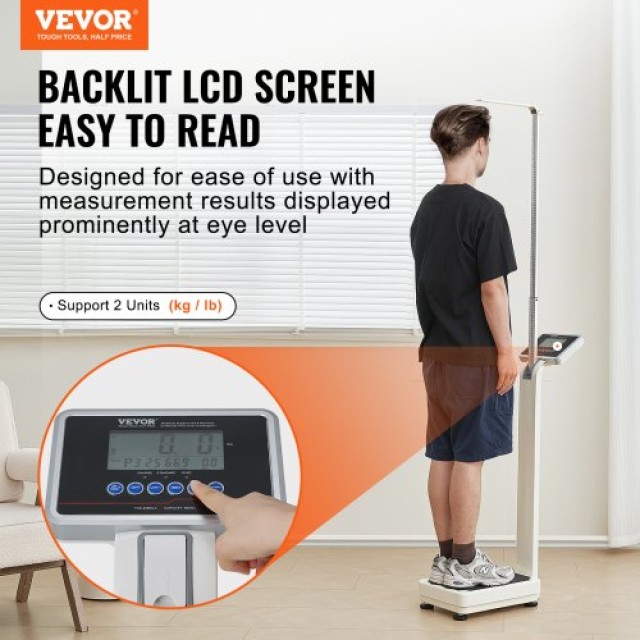 Ιατρική Ψηφιακή Ζυγαριά VEVOR 500LB για Βάρος & Ύψος  LSDZSYSC500LY...
