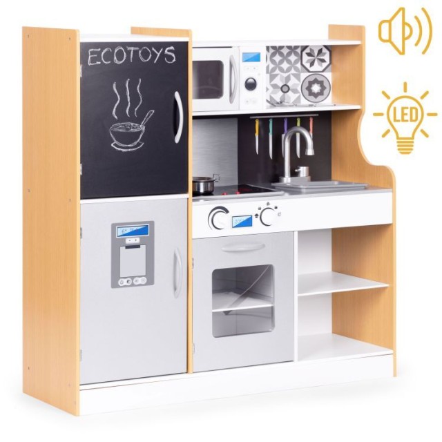 Παιδική Κουζίνα με Αξεσουάρ 90x31x90,3 cm Ecotoys TL053001