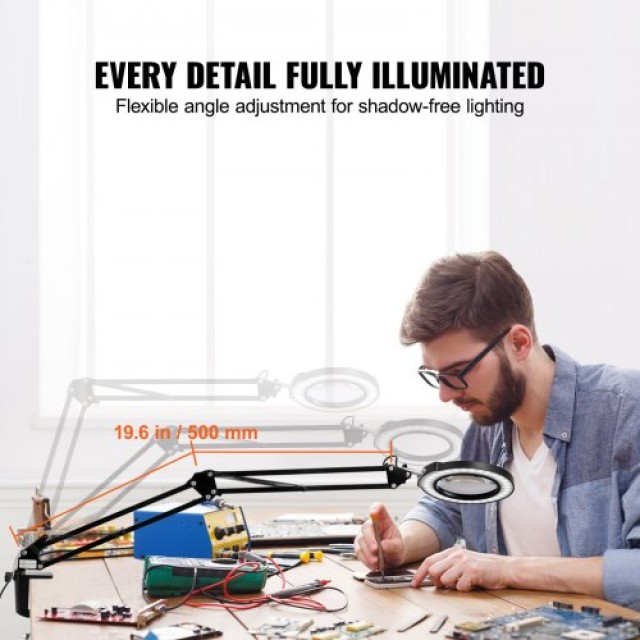 VEVOR  Μεγεθυντικός Φακός Δαπέδου LED 5Χ με Φως και Βάση 3-σε-1 YGFDD12WZX21ZFNAXV9