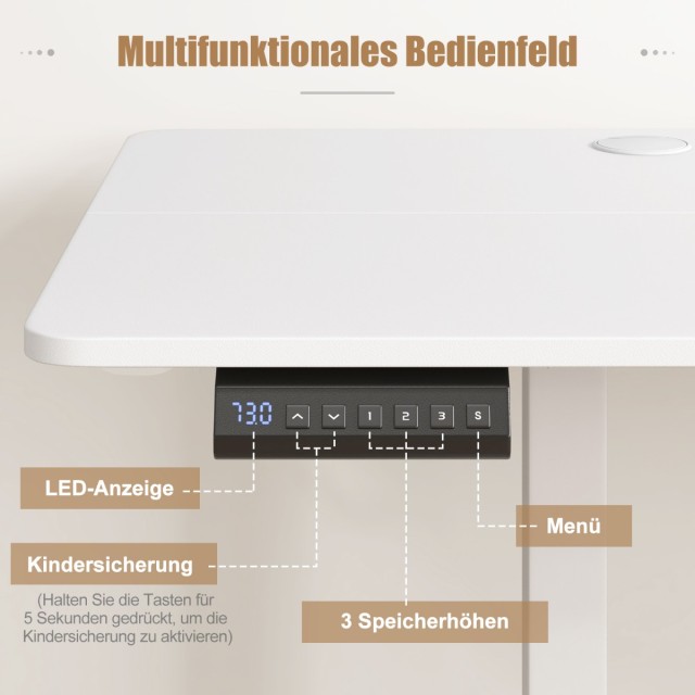 Costway  Ηλεκτρικό γραφείο με 3 μνήμες ύψους, ρυθμιζόμενο καθιστού-...