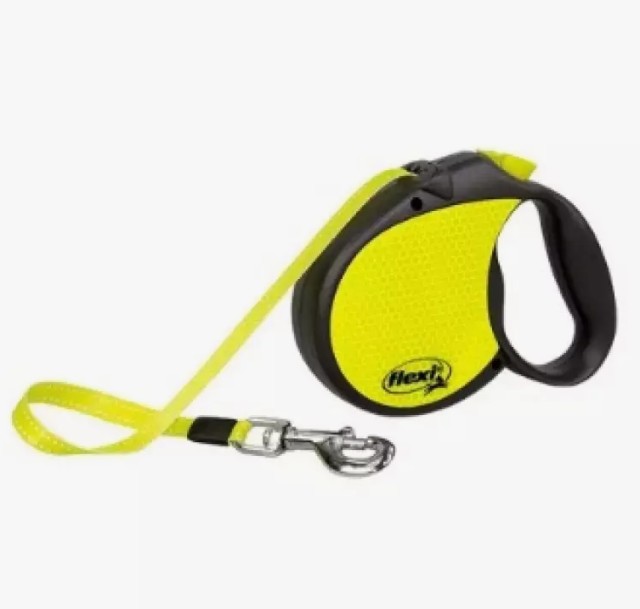 Πτυσσόμενο Λουρί/Οδηγός Σκύλου Flexi Leash New Classic M 5m εως 25kg Κίτρινο Neon 4000498031704 Flexi