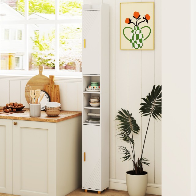 Costway  Λεπτός Λευκός Ντουλάπι Μπάνιου με Θήκη Χαρτιού Τουαλέτας &... Costway  Λεπτός Λευκός Ντουλάπι Μπάνιου με Θήκη Χαρτιού Τουαλέτας &...