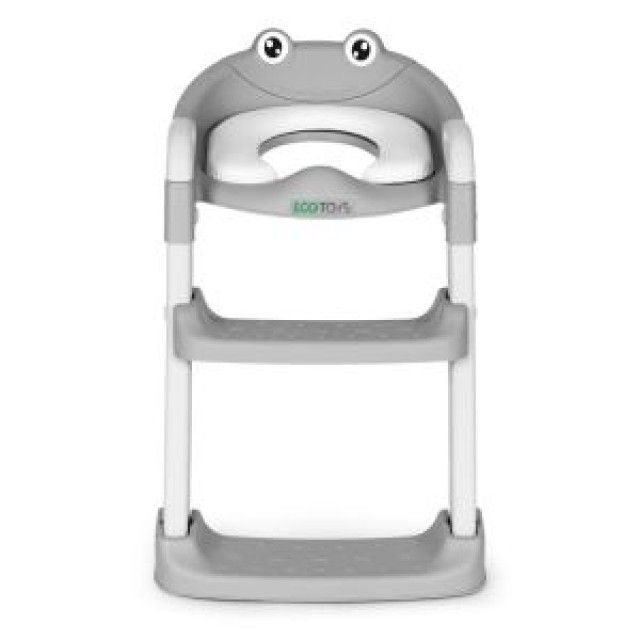 ECOTOYS Μειωτήρας τουαλέτας  με Σκάλες και Σκαλοπάτι Γκρι PP8001-Grey