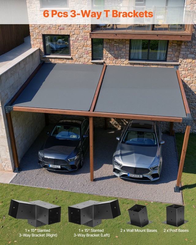 VEVOR 4x4 Τριπλής Κατεύθυνσης Πλάκες Στήριξης Κιόσκι 92x92mm (2-τεμ...