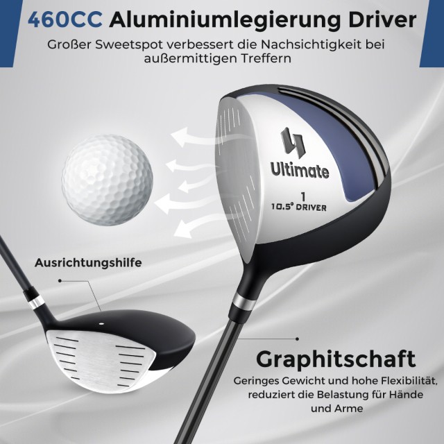 Costway Σετ Γκολφ για Αριστερόχειρες Άνδρες με Ελαφριά Κατασκευή - ...