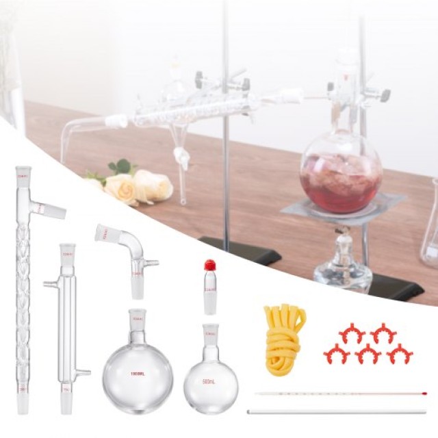 Σετ Αποστακτήρα VEVOR 1000ml με Γυάλινα Σκεύη 14 τεμαχίων  SYSZLTJJPWW1G637BV0