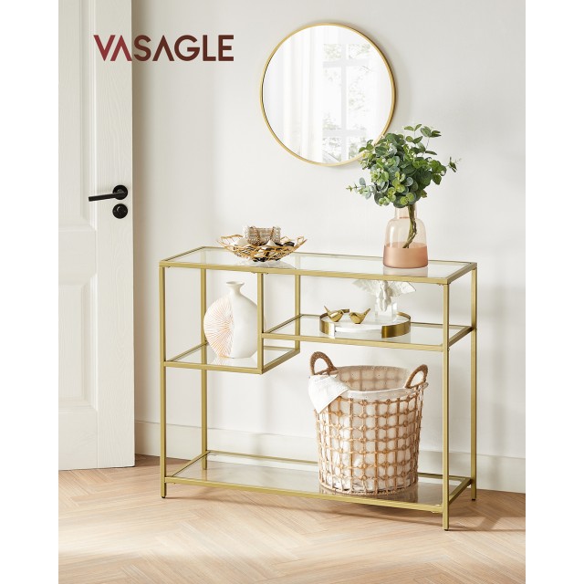 VASAGLE Κομψό Τραπέζι Κονσόλας σε Καφέ - 100x35x80cm,LGT022A61 