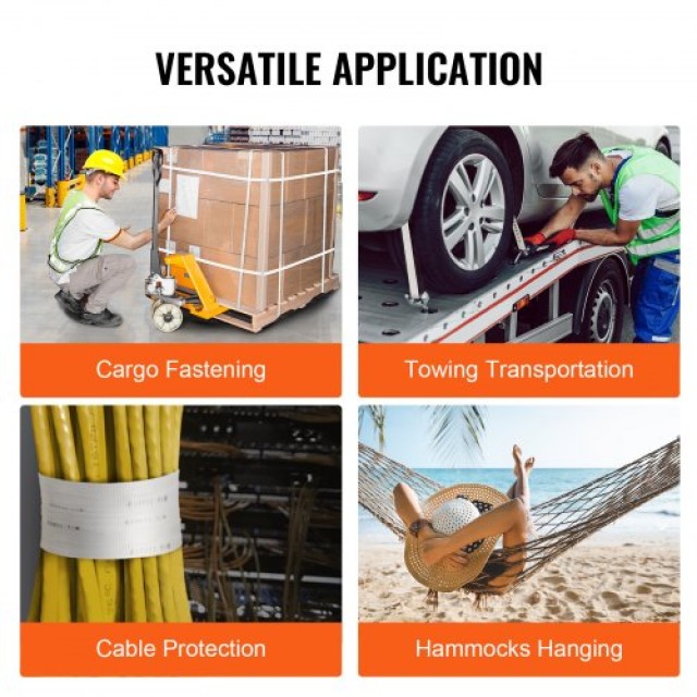 VEVOR Πολυεστερική Ταινία Έλξης 5/8 x 318, Αντοχή 2200 lbf, Λευκή  DLLDB97M159M0R901V0