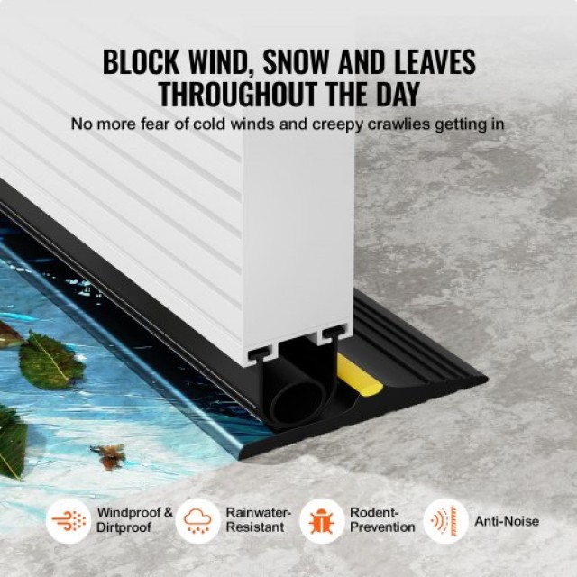 VEVOR Κιτ Σφραγίδας Πόρτας Γκαράζ 20 FT Αδιάβροχο PVC MFTMXBT2J20F01O7KV0