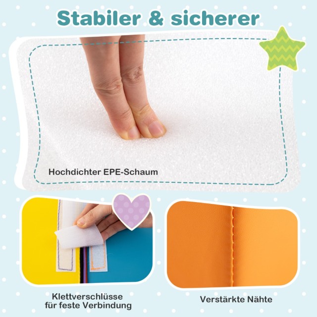 Costway Σετ 6 Τεμαχίων Αφρώδη Τουβλάκια με Σήραγγα, Σκάλα & Ράμπα Π...